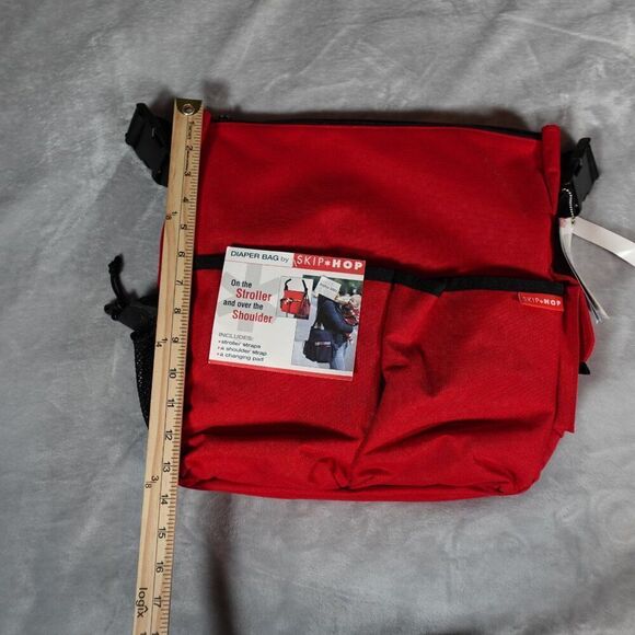 Vintage Skip Hop Diaper Bag Over The Shoulder w/ Changing Pad Red 2004 - Picture 9 of 10